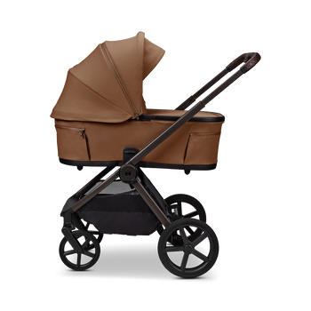 MOON GIO Fold Kinderwagen in Cognac mit Babywanne, Seitenansicht