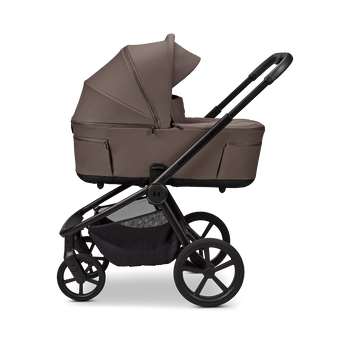 MOON RESEA Fold Kinderwagen in Greige mit Babywanne, Seitenansicht